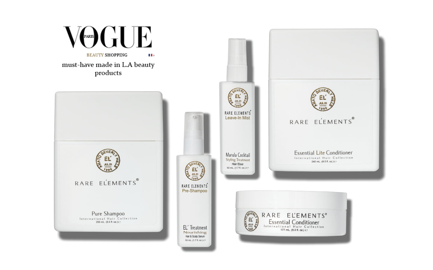 Rare Elements Hair Products featured in Vogue Paris Magazine.
